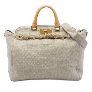 Prada Raffia Lino Fringe Shopping Tote #310352P66B